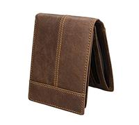 Cartera de Cuero Cartera de Cuero Genuino para Hombre Monedero Masculino Carteras Suaves de Cuero de Vaca de Lujo Titular de la Tarjeta Simple Vintage Cartera de Vaquero (Color : Coffee)