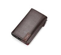 Cartera de Cuero Cartera para Hombre Bolso de Embrague con Cremallera Walet de Alta Capacidad para Hombre Monedero Largo de Cuero Genuino Bolso de Mano de Calidad Carteras Grandes (Color : Schwarz)