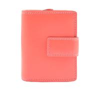 Cartera de cuero de alta calidad para mujer, doble pliegue, con ranuras para múltiples tarjetas, dinero en efectivo y monedas HOL311, Rosa sucia, M, Estilo de folleto de monedero