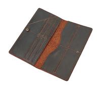 Cartera De Cuero Delgada para Hombres, Cartera Larga De Negocios para Hombres con Ranuras para Tarjetas De Crédito, Billeteras Minimalistas Plegables para El Día del Padre