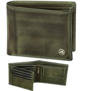 Cartera de cuero Fa.Volmer para hombre con protección RFID - doble costura extra estable, billetera delgada, Clásico