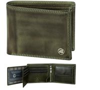 Cartera de cuero Fa.Volmer para hombre con protección RFID - doble costura extra estable, schlanke Brieftasche, Clásico