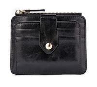 Cartera de Cuero Hombres de Lujo Carteras Delgadas Moda Mini Cartera Plegable Cuero de PU Pequeño Titular de la Tarjeta Monedero Monedero 2 Colores (Color : Schwarz)