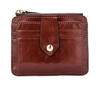 Cartera de Cuero Hombres de Lujo Carteras Delgadas Moda Mini Cartera Plegable Cuero de PU Pequeño Titular de la Tarjeta Monedero Monedero 2 Colores (Color : Schwarz)