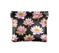 Cartera de cuero para dinero en efectivo con diseño de flores y pintura al óleo, color oro rosa, organizador de joyas para mujeres y niñas