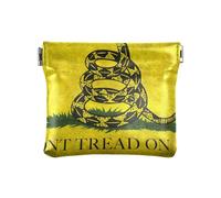 Cartera de cuero para dinero en efectivo, portátil, con bandera de serpiente amarilla con texto en inglés "Don't Tread on Me", para hombres y mujeres, viajes