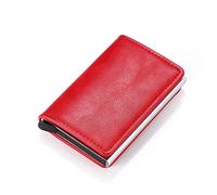Cartera de cuero para hombre, billetera inteligente RFID, soporte antirrobo seguro para mujer, monedero pequeño, tarjetero de identificación bancaria, estuche fino de metal, bolso con clip para tarje