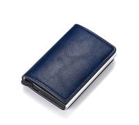 Cartera de cuero para hombre, billetera inteligente RFID, soporte antirrobo seguro para mujer, monedero pequeño, tarjetero de identificación bancaria, estuche fino de metal, bolso con clip para tarje