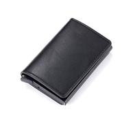 Cartera de cuero para hombre, billetera inteligente RFID, soporte antirrobo seguro para mujer, monedero pequeño, tarjetero de identificación bancaria, estuche fino de metal, bolso con clip para tarje