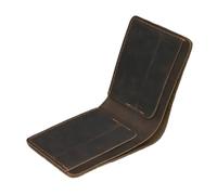 Cartera de cuero para hombre, cartera de piel auténtica, bolsa de tarjetas, estilo retro europeo y americano simple, 4 (Reino Unido), Talla única