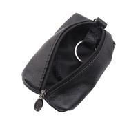 Cartera de cuero para llaves, multifuncional, con cremallera, organizador de llaves, llavero con cremallera, llavero de coche, llavero para ama de llaves para hombres y mujeres, Negro, M