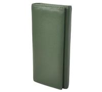 Cartera de cuero para mujer con ranuras para tarjetas y notas Arlo, verde | Múltiples ranuras para tarjetas, compartimento para billetes, bolsillo con cremallera, diseño plegable, estilo sobre