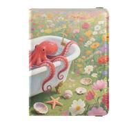 Cartera de cuero para pasaporte y tarjeta de vacunación, cartera de viaje con ranura para tarjeta de vacunación, soporte para pasaporte para mujeres y hombres, impermeable, Bañera Joy, 1 size, Moderno