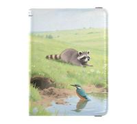 Cartera de cuero para pasaporte y tarjeta de vacunación, cartera de viaje con ranura para tarjeta de vacunación, funda para pasaporte para hombres y mujeres, impermeable, Safari Animal Adventure, 1