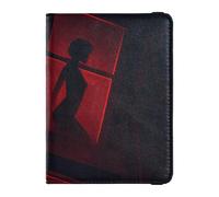 Cartera de cuero para pasaporte y tarjeta de vacunación, cartera de viaje con ranura para tarjeta de vacunación, soporte para pasaporte para mujeres y hombres, impermeable, Diseño de silueta mística