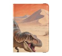 Cartera de cuero para pasaporte y tarjeta de vacunación, cartera de viaje para pasaporte para hombres y mujeres, impermeable, Arte del desierto de dinosaurios, 1 size, Moderno