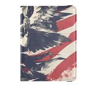 Cartera de cuero para pasaporte y tarjeta de vacunación, funda para pasaporte de viaje con bloqueo RFID para mujeres y hombres, impermeable, Impresión artística de la bandera soberana del cielo, 1