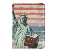 Cartera de cuero para pasaporte y tarjeta de vacunación, funda para pasaporte de viaje, funda para pasaporte para hombres y mujeres, impermeable, Liberty by the Seashore, 1 size, Moderno