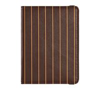 Cartera de cuero para pasaporte y tarjetas de vacunación, funda para pasaporte, documentos de viaje, funda para pasaporte con bloqueo RFID para viajes, esencial e impermeable, Marrón (Brown Striped