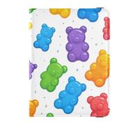 Cartera de cuero para pasaporte y tarjetas de vacunación, organizador de documentos de viaje, funda protectora para pasaporte para hombres y mujeres, resistente al agua, Gummy Bears Jelly Sweets, 1