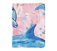 Cartera de cuero para pasaporte y tarjetas de vacunación, organizador de documentos de viaje, funda protectora para pasaporte, funda tipo cartera para mujeres y hombres, impermeable, Patrón de