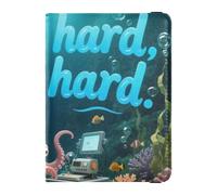 Cartera de cuero para pasaporte y tarjetas de vacunación, organizador de documentos de viaje, protector para pasaporte para mujeres y hombres, impermeable, Work Hard Play Hard Animal, 1 size, Moderno