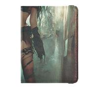 Cartera de cuero para pasaporte y tarjetas de vacunación, organizador de documentos de viaje, protector para pasaporte, esencial e impermeable, Arte de chica demonio de pelo verde, 1 size, Moderno