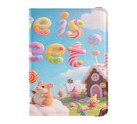 Cartera de cuero para pasaporte y tarjetas de vacunación, organizador de documentos de viaje, protector para pasaporte para mujeres y hombres, impermeable, Love is sweet animal colorful, 1 size