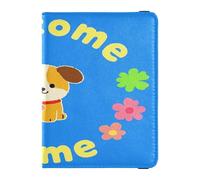 Cartera de cuero para pasaporte y tarjetas de vacunación, organizador de documentos de viaje, protector para pasaporte para mujeres y hombres, impermeable, Welcome Home Cute Cartoon Dog 6, 1 size