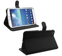 Cartera de cuero Samrick carcasa Ejecutivo Folio especialmente diseñado para Samsung Galaxy Tab 3 de 7 "la película del protector P3200 / P3210 Soporte exclusiva pantalla de visualización del paño de microfibra Mini aguja capacitiva P8200 Galaxy Tab 3 (8,0) negro - negro