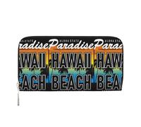 Cartera de Cuero sintético Summer Vibes Paradise Hawall Beach para Mujer y Hombre, Tarjetero, Bolso de Mano Largo con Cremallera