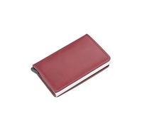 Cartera de Cuero Titular de la Tarjeta Carteras para Hombres Bolsa de Dinero Monedero Corto Negro Vintage para Hombre Carteras Delgadas de Cuero pequeñas Mini Carteras Delgadas (Color: Marrón)