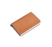 Cartera de Cuero Titular de la Tarjeta Carteras para Hombres Bolsa de Dinero Monedero Corto Negro Vintage para Hombre Carteras Delgadas de Cuero pequeñas Mini Carteras Delgadas (Color: Marrón)