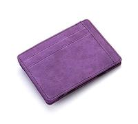 Cartera de Cuero Ultra Delgada Nuevos Hombres Cartera de Cuero con Cremallera Monedero Tarjeta bancaria de crédito Titular de la Caja (Color : Blue)