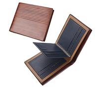 Cartera de Cuero Vintage, Cartera de Trabajo para Hombre, Billetera Bifold con Capacidad Extra con Ranura para Tarjetas ID para Regalo de Almacenamiento de Dinero