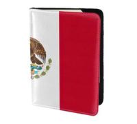 Cartera de documentos de viaje con estampado de bandera de México para hombres y mujeres de 5.5 pulgadas para un almacenamiento seguro, Negro, One Size