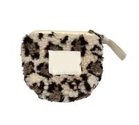 Cartera de felpa con forma de corazón para pintalabios para mujer con cierre de cremallera, bolsa de maquillaje portátil con patrón de corazón, f, Mass Beauty