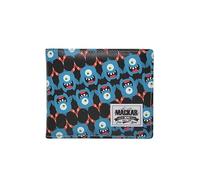 Cartera de hombre con monedero - Cartera compacta con bolsillos para tarjetas, doble bolsillo billetes y ventana transparente - Interior beige, exterior con estampado de fantasía, multicolor, L