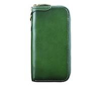 Cartera de Hombre de Gran Capacidad Comercial Hecha a Mano Vintage con Embrague de Dinero Bronceado (Color : A, Size : 10 * 2 * 20cm)