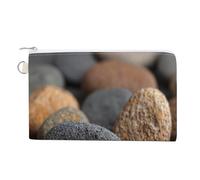 Cartera de lona, diseño de piedras inspiradoras con texto de esperanza, monedero con cremallera, pequeña bolsa de cosméticos
