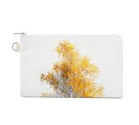 Cartera de lona, monedero con estampado de árbol de abedul de acuarela, monedero con cremallera, pequeña bolsa de cosméticos