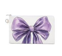 Cartera de lona, monedero con estampado de lavanda y acuarela, lazo con colas, monedero con cremallera, pequeña bolsa de cosméticos, color, Talla única, Cartera