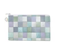 Cartera de lona, monedero con estampado de lavanda y menta perlada brillante, monedero con cremallera, pequeña bolsa de cosméticos