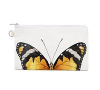 Cartera de lona, monedero con estampado de mariposa simple en acuarela, monedero con cremallera, pequeña bolsa de cosméticos