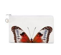 Cartera de lona, un monedero colorido con estampado de mariposa, monedero con cremallera, pequeña bolsa de cosméticos