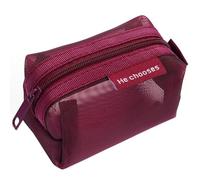 Cartera de malla geométrica compacta para suministros escolares de oficina y herramientas de escritura, soportes seguros con cremalleras