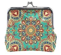 cartera de mandala ornamental personalizado para hombres y mujeres, portafolios de piel rosa con cierre de beso, Mandala ornamental vectorial, UNITALLA, Classic, Mandala ornamental vectorial, UNITALLA