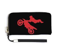 Cartera de mano larga divertida para motocicleta Dirt Bike Dirt Rider con correa para la muñeca, tarjetero delgado, monederos de muñeca para hombres y mujeres, Estilo:, 20.0*10.5cm, MHXYZHW