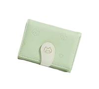 Cartera de mano triple minimalista con tarjetero de crédito para mujer, carteras casuales de moda, monederos para monedas, tarjetas de efectivo, monederos para mujer, cartera corta, Green, Mass Beauty