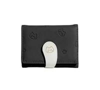 Cartera de mano triple minimalista con tarjetero de crédito para mujer, carteras casuales de moda, monederos para monedas, tarjetas de efectivo, monederos para mujer, cartera corta, Black, Mass Beauty